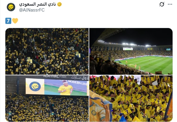 2026世界杯赛程-一条战线！胜利球迷全场高举7号声援C罗，俱乐部社媒也晒照力挺